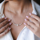 שרשרת יהלומים ופנינה זהב לבן