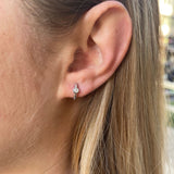 עגילי חישוק עם יהלומים שרי