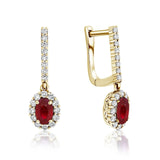 עגילי פרינסס יהלומים ורובי