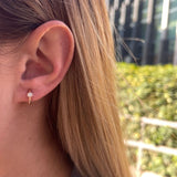 עגילי חישוק עם יהלומים שרי