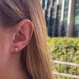 עגילי חישוק עם יהלומים שרי