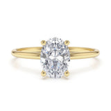 טבעת אירוסין אובל זהב צהוב טוני