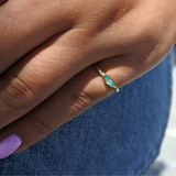 טבעת עין אמייל ויהלום זהב צהוב