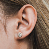 עגילי large halo זהב צהוב