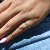 טבעת עין אמייל ויהלום זהב צהוב