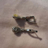 עגילי יהלומים עם יהלומי צהובים One of A Kind