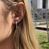 Pave Diamonds Hoops in Yellow Gold