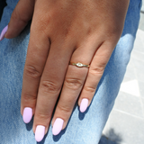 טבעת עין אמייל ויהלום זהב צהוב