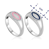 טבעת חותם אמייל ויהלומים Cocktail