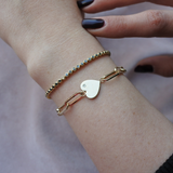 צמיד לב עם יהלום וחריטה