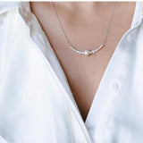 שרשרת יהלומים ופנינה זהב לבן