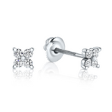 עגילי יהלומים איימי זהב לבן