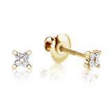 עגיל יהלומים איימי mini בודד - זהב צהוב