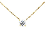 שרשרת עם תליון יהלום מרחף זהב צהוב