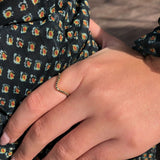 טבעת קשת יהלומים שחורים