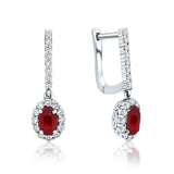 עגילי פרינסס יהלומים ורובי