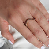 טבעת יהלומים קשת זהב אדום