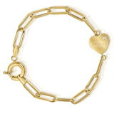 צמיד לב עם יהלום וחריטה