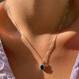 סט טבעת ותליון פרינסס ספיר ויהלומים