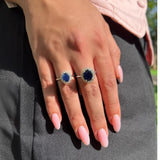 טבעת פרינסס יהלומים וספיר 1.5 קראט