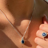 שרשרת ותליון פרינסס יהלומים וספיר