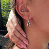 סט טבעת ועגילים פרינסס יהלומים וספיר