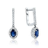 סט טבעת ועגילים פרינסס יהלומים וספיר