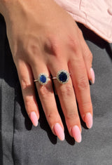 טבעת פרינסס יהלומים וספיר 1.5 קראט