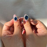 טבעת פרינסס יהלומים וספיר 1.5 קראט