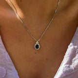 שרשרת ותליון פרינסס יהלומים וספיר