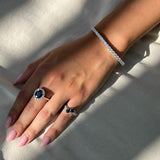 טבעת פרינסס יהלומים וספיר 1.5 קראט