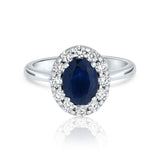 סט טבעת ותליון פרינסס ספיר ויהלומים