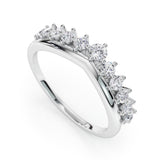 טבעת כתר יהלומים זהב לבן