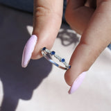 טבעת אמייל ויהלומים MYKONOS זהב לבן