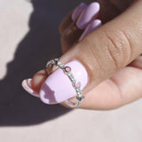 טבעת אמייל ויהלומים MYKONOS זהב לבן