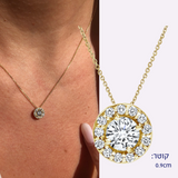 תליון large halo בזהב צהוב