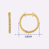 Midi Pave Diamonds Hoops Yellow Gold