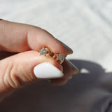 עגילי כוכב יהלומים Mini זהב אדום