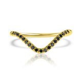 טבעת קשת יהלומים שחורים