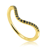 טבעת קשת יהלומים שחורים