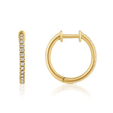 Midi Pave Diamonds Hoops Yellow Gold