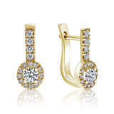 עגילי יהלומים אדיסון זהב צהוב