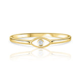 טבעת עין אמייל ויהלום זהב צהוב