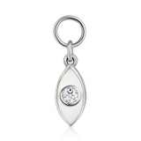 תוסף עין אמייל ויהלום זהב לבן