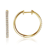 Pave Diamonds Hoops in Yellow Gold