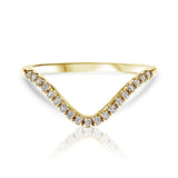 טבעת יהלומים קשת זהב צהוב