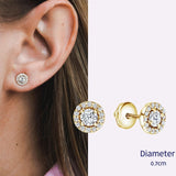 עגילי midi halo זהב צהוב