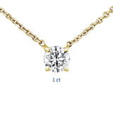 שרשרת עם תליון יהלום מרחף זהב צהוב Large