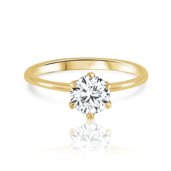 טבעת אירוסין קריסטין - זהב צהוב