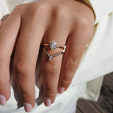 טבעת אירוסין טוני אובל - 0.70 קראט זהב לבן